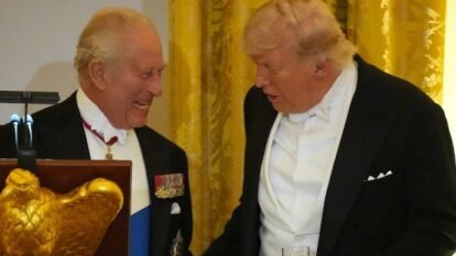 Britain's King Charles III with US President Donald Trump during a State Dinner at White House.