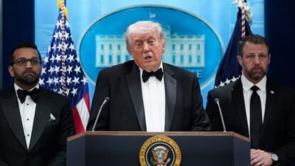 Trump, reacting to the White House shooting suspect's manifesto