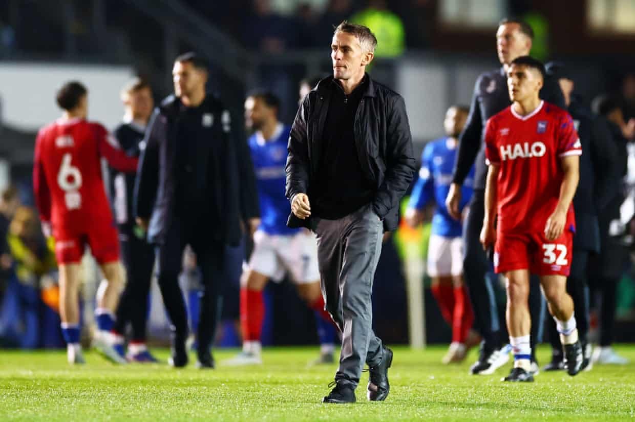 A pensive Kieran McKenna after Ipswich’s defeat at Portsmouth