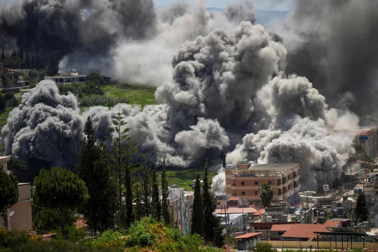 Smoke rises from an Israeli strike in Nabatieh
