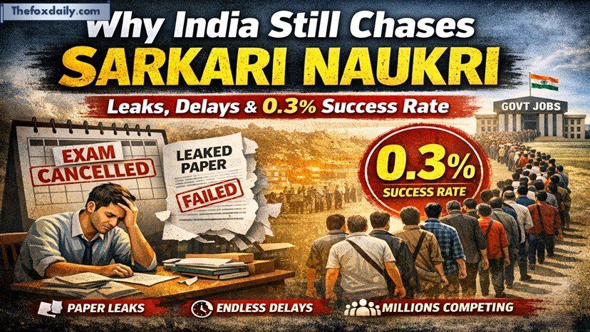 Millions of aspirants in India pursue government jobs for stability and security, but the system is increasingly defined by exam delays, paper leaks, and fierce competition.