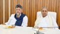 DK Shivakumar Touches Siddaramaiah’s Feet Amid Karnataka CM Change Speculation