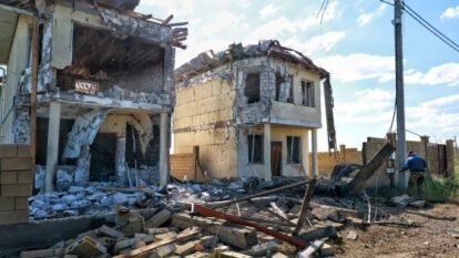 Aftermath of a Russian drone attack on Odesa
