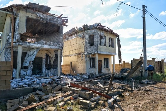 Aftermath of a Russian drone attack on Odesa