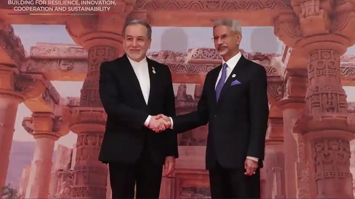 S Jaishankar welcomes Iran's Araghchi with handshake, short chat at Delhi BRICS event