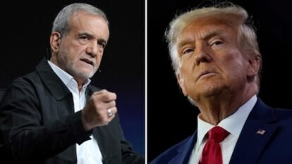 Masoud Pezeshkian and Donald Trump