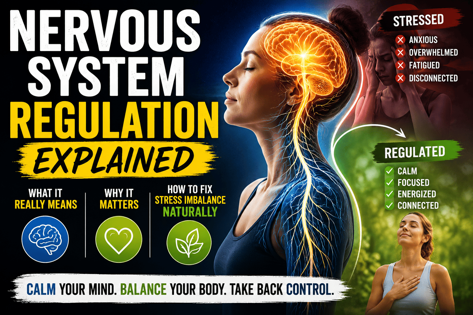 Nervous System Regulation Explained: What It Really Means, Why It Matters, and How to Fix Stress Imbalance Naturally