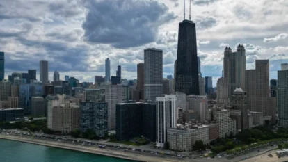 The Chicago city skyline The Chicago city skyline