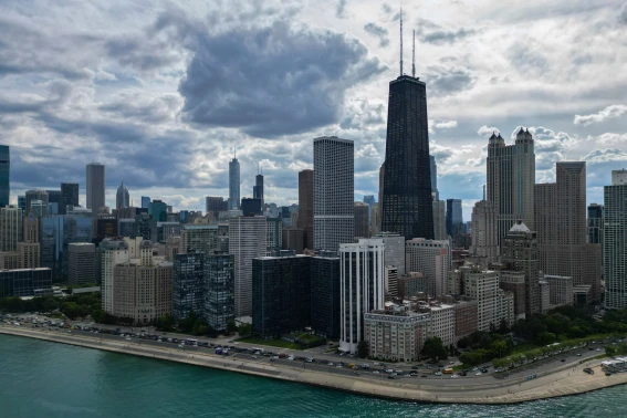 The Chicago city skyline