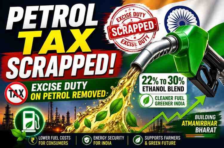 India scraps excise duty on petrol with 22% to 30% ethanol blend