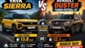 Tata Sierra vs Renault Duster Mileage Comparison: Which Turbo-Petrol Automatic SUV Is More Fuel Efficient in Real Life?