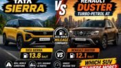 Tata Sierra vs Renault Duster turbo-petrol AT: Real-world mileage compared