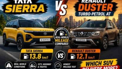 Tata Sierra vs Renault Duster turbo-petrol AT: Real-world mileage compared
