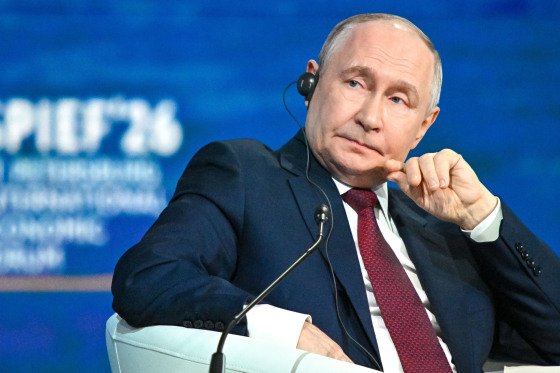 Russian President Vladimir Putin attends the St. Petersburg International Economic Forum on June 5, 2026.