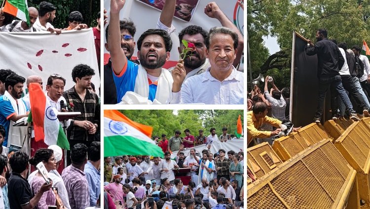 Fresh off a flight from Leh, educationist-activist Sonam Wangchuk came directly to Jantar Mantar protest site for the Cockroach Janta Party demonstrations.