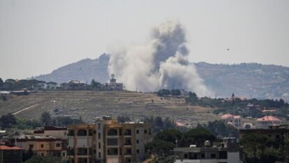 Smoke billows from southern Lebanon, following Israeli strikes, as seen from Nabatieh, Lebanon, June 8, 2026. Smoke billows from southern Lebanon, following Israeli strikes, as seen from Nabatieh, Lebanon, June 8, 2026.