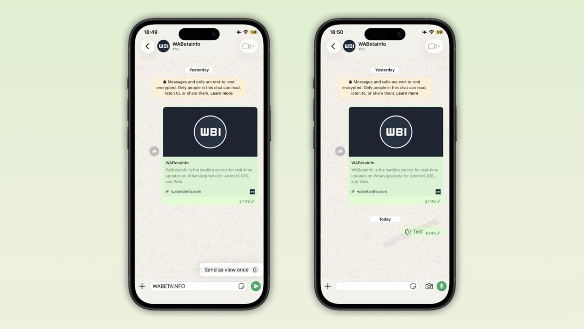 whatsapp for ios view once text WABetaInfo whatsapp view once text