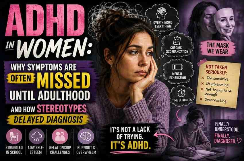 ADHD in Women: Why Symptoms Are Often Missed Until Adulthood and How Stereotypes Delayed Diagnosis