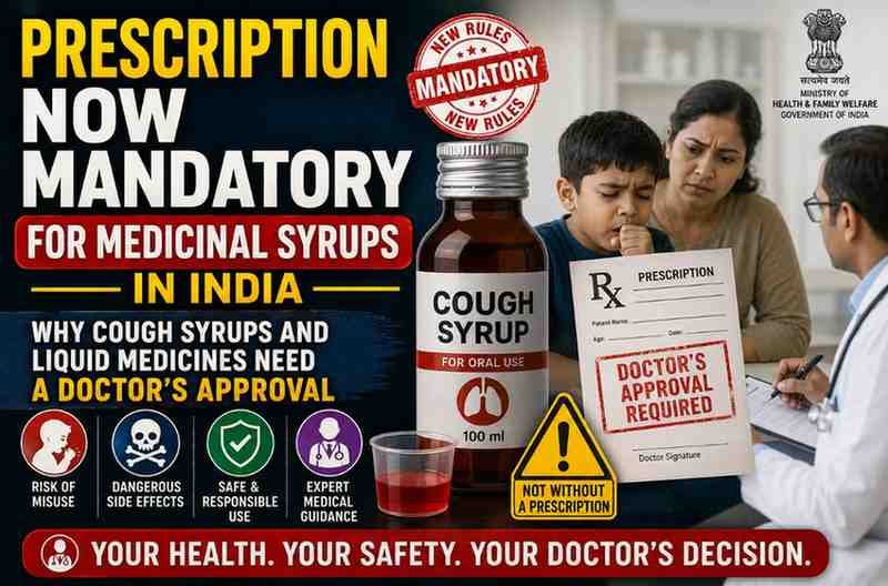 Prescription Now Mandatory for Medicinal Syrups in India: Why Cough Syrups and Liquid Medicines Need a Doctor’s Approval