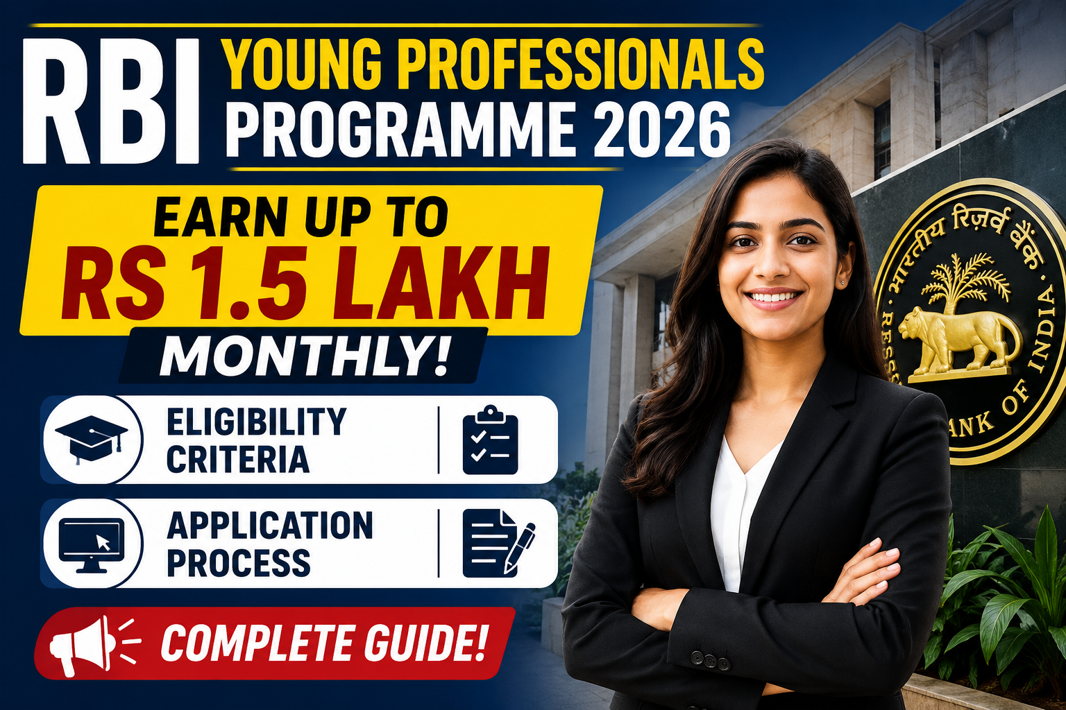 RBI Young Professionals Programme 2026: Earn Up to Rs 1.5 Lakh Monthly, Eligibility and Application Process Explained