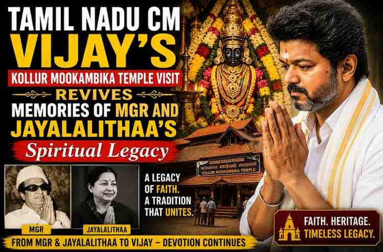 Tamil Nadu CM Vijay’s Kollur Mookambika Temple Visit Revives Memories of MGR and Jayalalithaa’s Spiritual Journeys