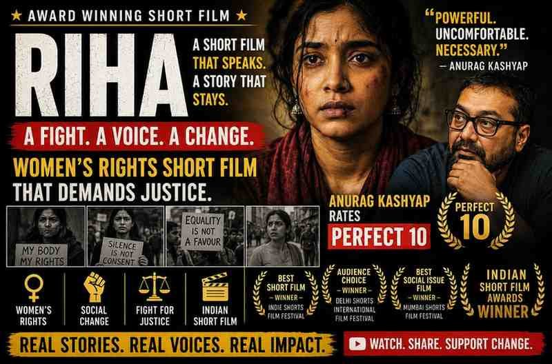 Riha short film, women’s rights short film, Anurag Kashyap perfect 10, Indian short film awards, social issue short films India