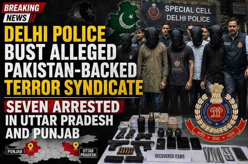 Delhi Police Bust Alleged Pakistan-Backed Terror Syndicate, Seven Arrested in Uttar Pradesh and Punjab