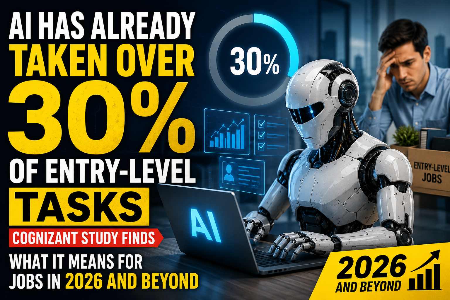 AI Has Already Taken Over 30% of Entry-Level Tasks, Cognizant Study Finds: What It Means for Jobs in 2026 and Beyond