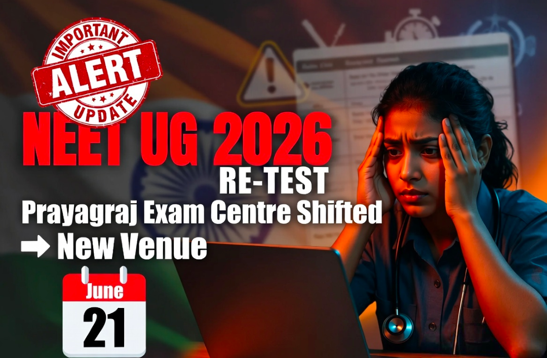NEET UG 2026 Re-Test: NTA Shifts Prayagraj Exam Centre, Issues New Venue Details for June 21 Examination