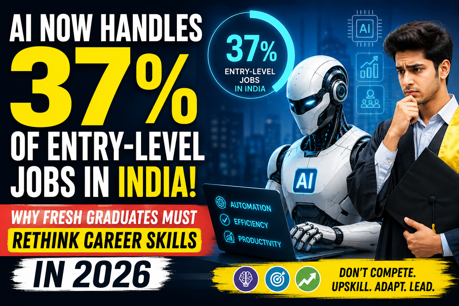 AI Now Handles 37% of Entry-Level Jobs in India: Why Fresh Graduates Must Rethink Career Skills in 2026