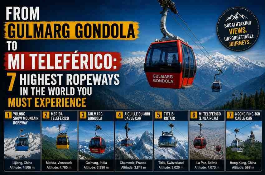 From Gulmarg Gondola to Mi Teleférico: 7 Highest Ropeways in the World You Must Experience