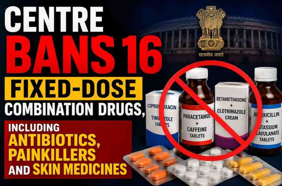 Centre Bans 16 Fixed-Dose Combination Drugs, Including Antibiotics, Painkillers and Skin Medicines