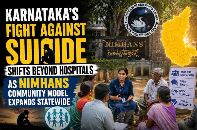 Karnataka’s Fight Against Suicide Shifts Beyond Hospitals as NIMHANS Community Model Expands Statewide