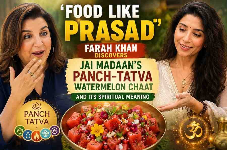 ‘Food Like Prasad’: Farah Khan Discovers Jai Madaan’s Panch-Tatva Watermelon Chaat and Its Spiritual Meaning
