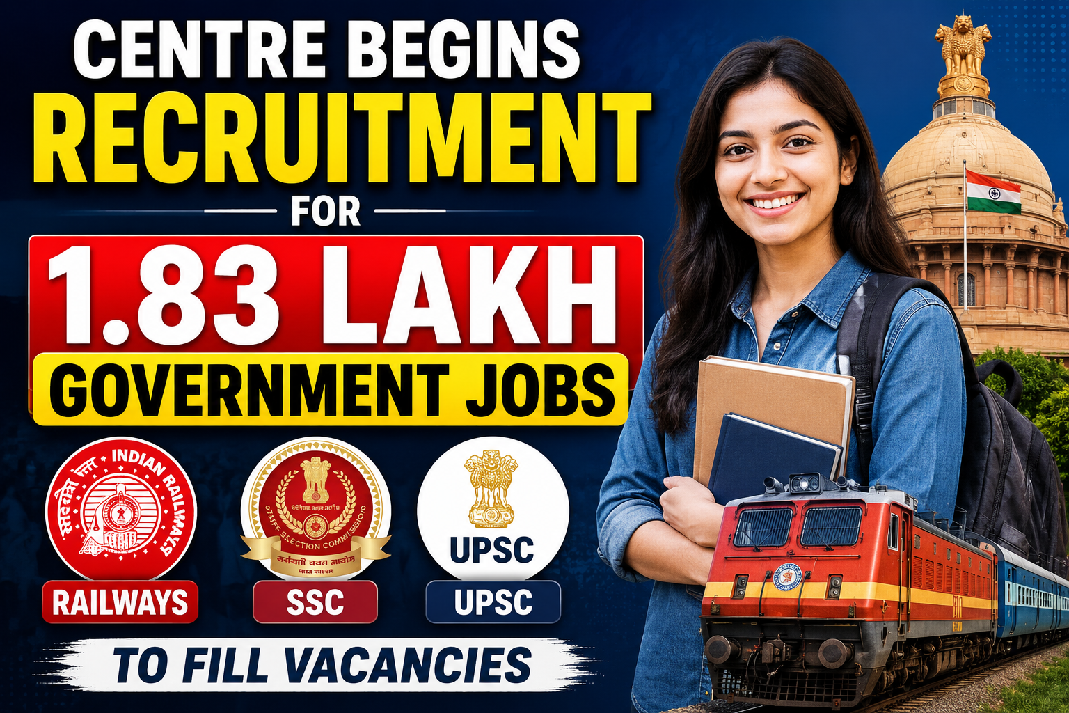 Centre Begins Recruitment for 1.83 Lakh Government Jobs; Railways, SSC and UPSC to Fill Vacancies