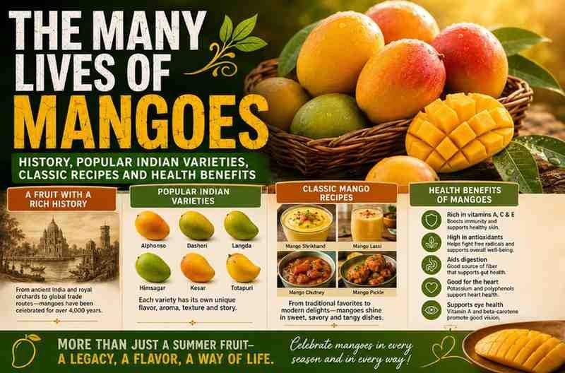 The Many Lives of Mangoes: History, Popular Indian Varieties, Classic Recipes and Health Benefits