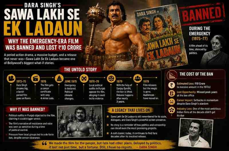 Dara Singh's Sawa Lakh Se Ek Ladaun: Why the Emergency-Era Film Was Banned and Lost ₹10 Crore