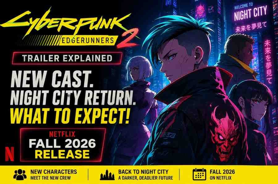Cyberpunk: Edgerunners 2 Trailer Explained: New Cast, Night City Return & Netflix Fall 2026 Release