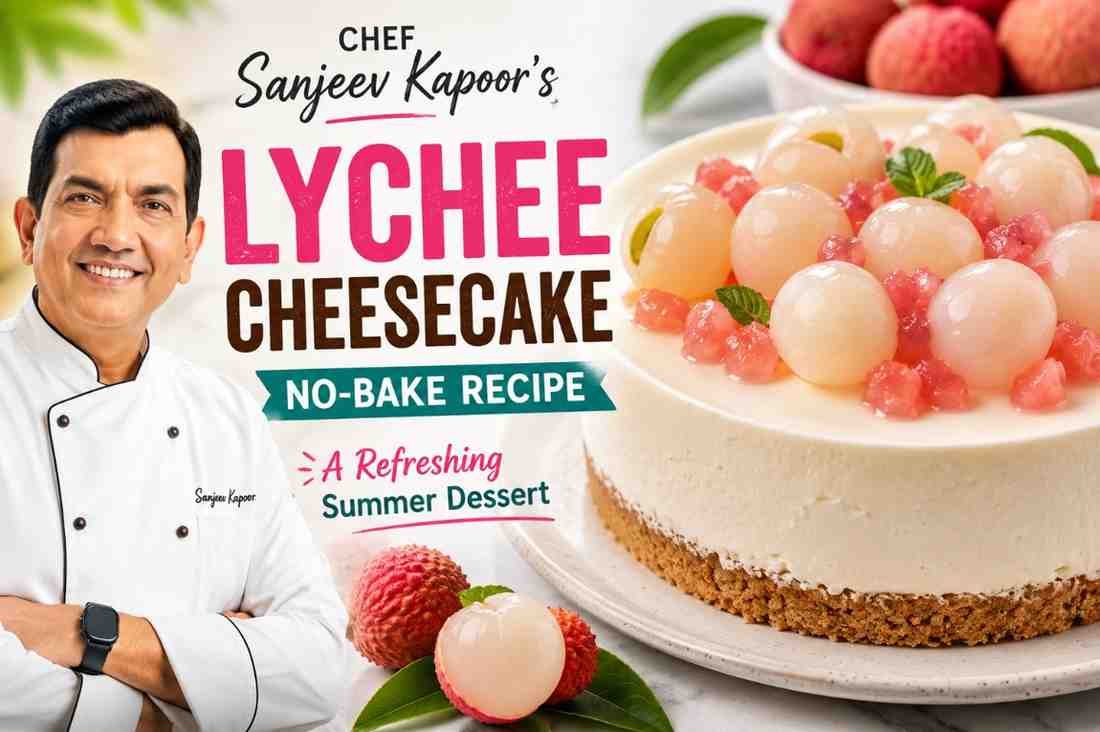 Chef Sanjeev Kapoor’s Lychee Cheesecake Recipe: A Refreshing No Bake Summer Dessert