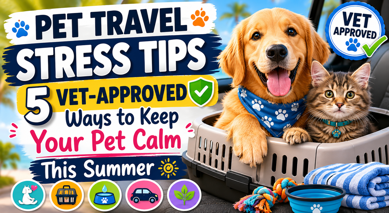 Pet Travel Stress Tips: 5 Vet-Approved Ways to Keep Your Pet Calm This Summer