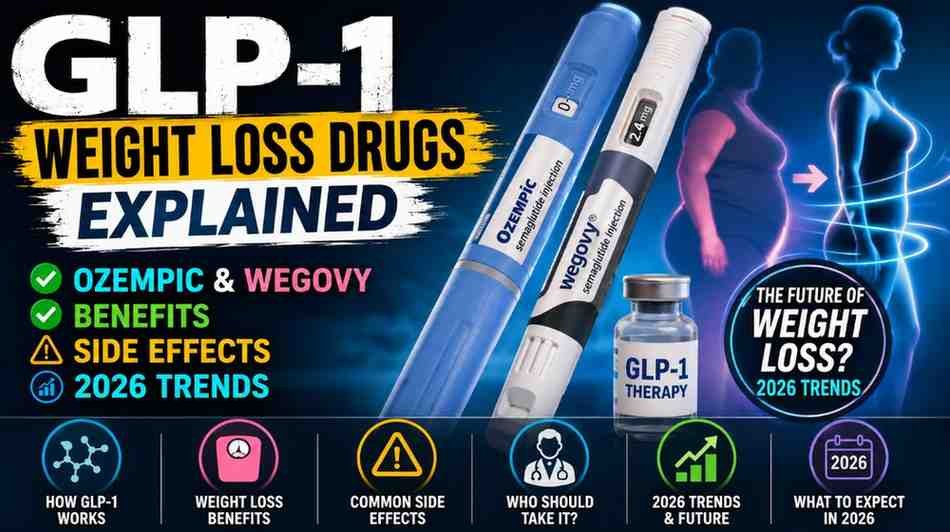 GLP-1 Weight Loss Drugs Explained: Ozempic, Wegovy, Benefits, Side Effects & 2026 Trends