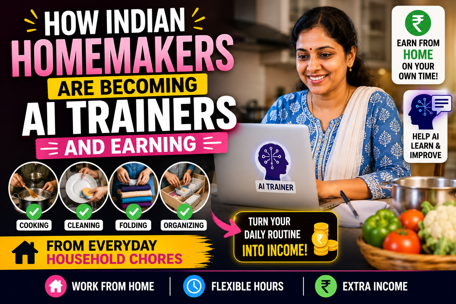 How Indian Homemakers Are Becoming AI Trainers and Earning From Everyday Household Chores
