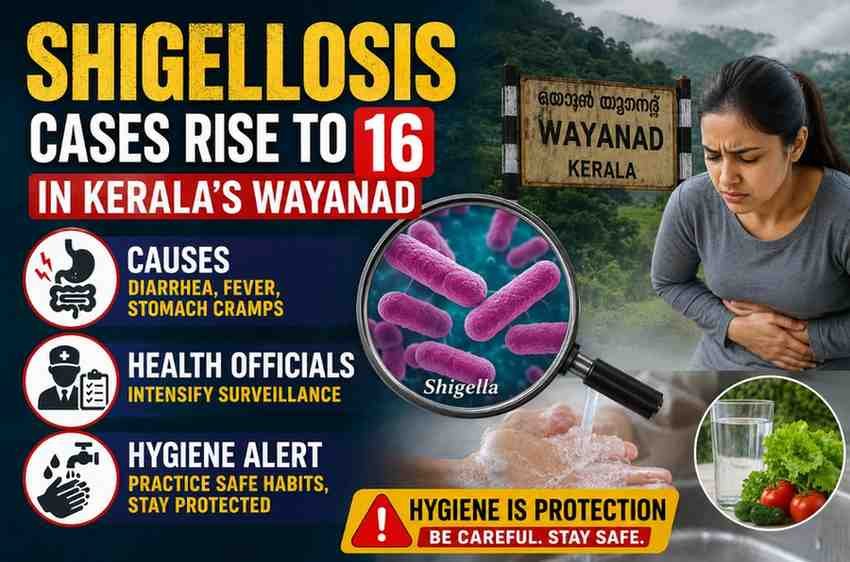 Shigellosis Cases Rise to 16 in Kerala’s Wayanad: Health Officials Intensify Surveillance Amid Hygiene Alert