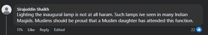 wrote Sirajuddin Shaikh, a user on Facebook.