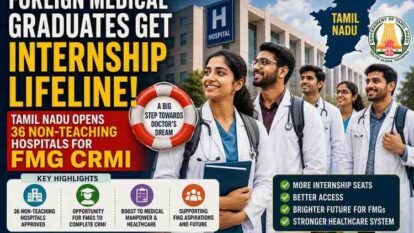 Foreign Medical Graduates Get Internship Lifeline: Tamil Nadu Opens 36 Non-Teaching Hospitals for FMG CRMI