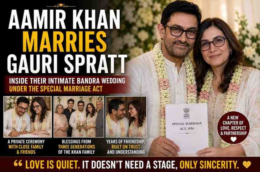 Aamir Khan Marries Gauri Spratt: Inside Their Intimate Bandra Wedding Under the Special Marriage Act