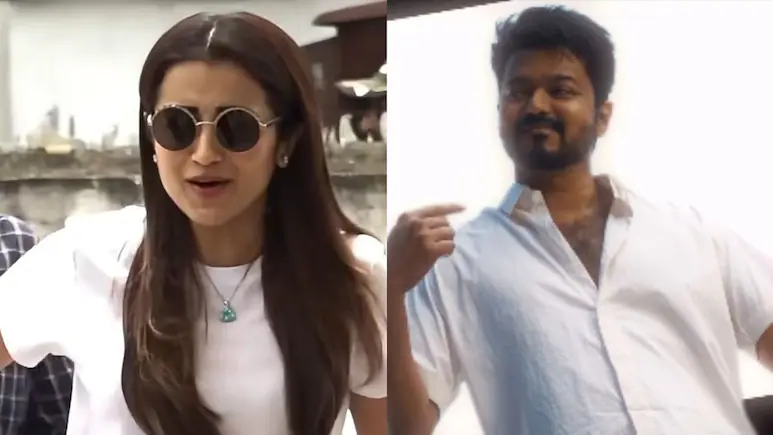 Trisha Krishnan Turns Heads in Casual Denim and White Tee at Vijay’s Jana Nayagan Screening