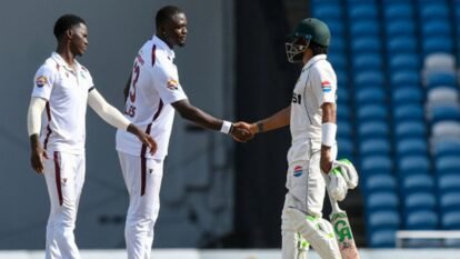 West Indies Beat Pakistan by 90 Runs as Jayden Seales Shines Despite Babar Azam's Fighting Fifty