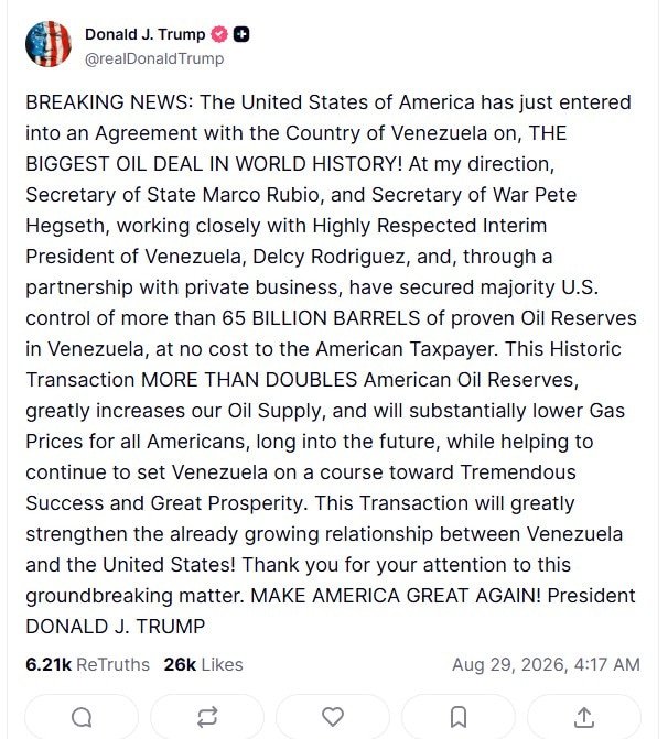 US President Donald Trump on X