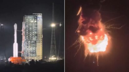 The Long March 7A rocket was carrying the ChinaSat-4B satellite when the incident unfolded.